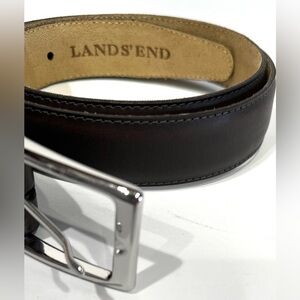 Lands' End Dark Brown Leather Dress Belt Made in Canada Men's Size 32 (80cm)